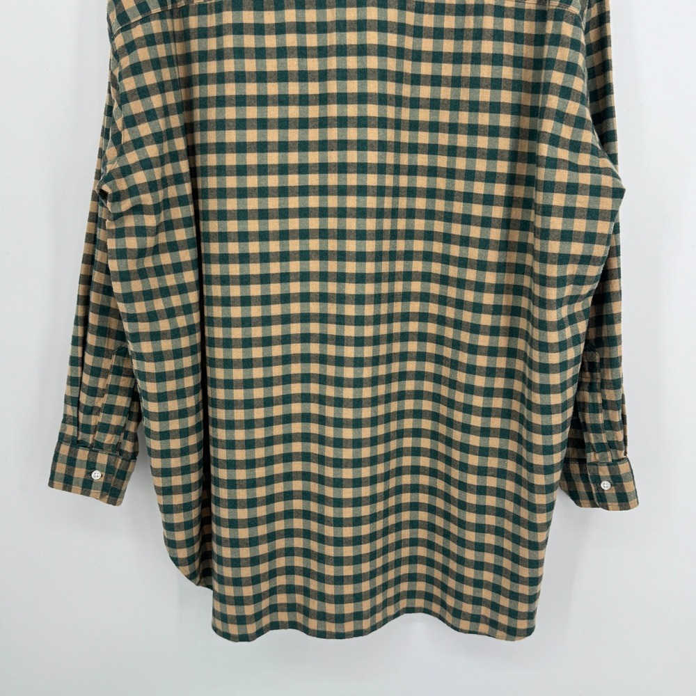 Frank & Eileen Shirley Oversized Button Up Shirt Medium Green Tan Gingham Plaid - Picture 7 of 11